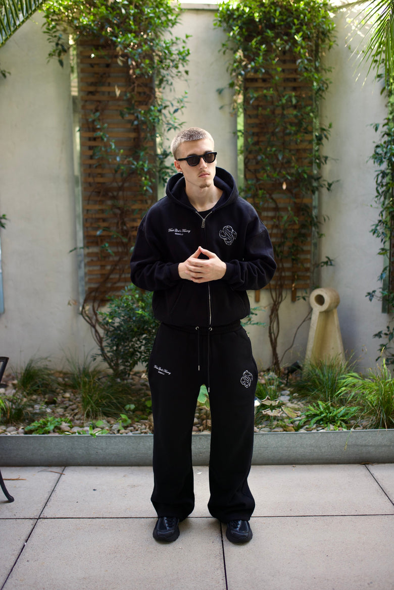 God's Timing Distressed Tracksuit - Black