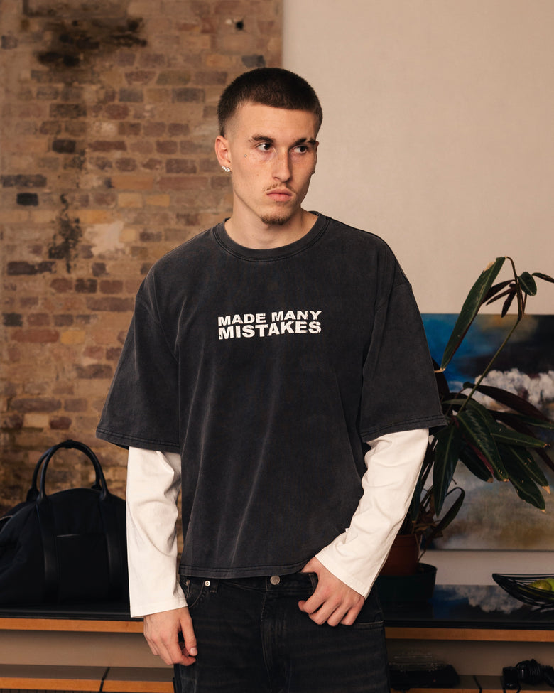 Made Many Mistakes T-Shirt - Washed Grey
