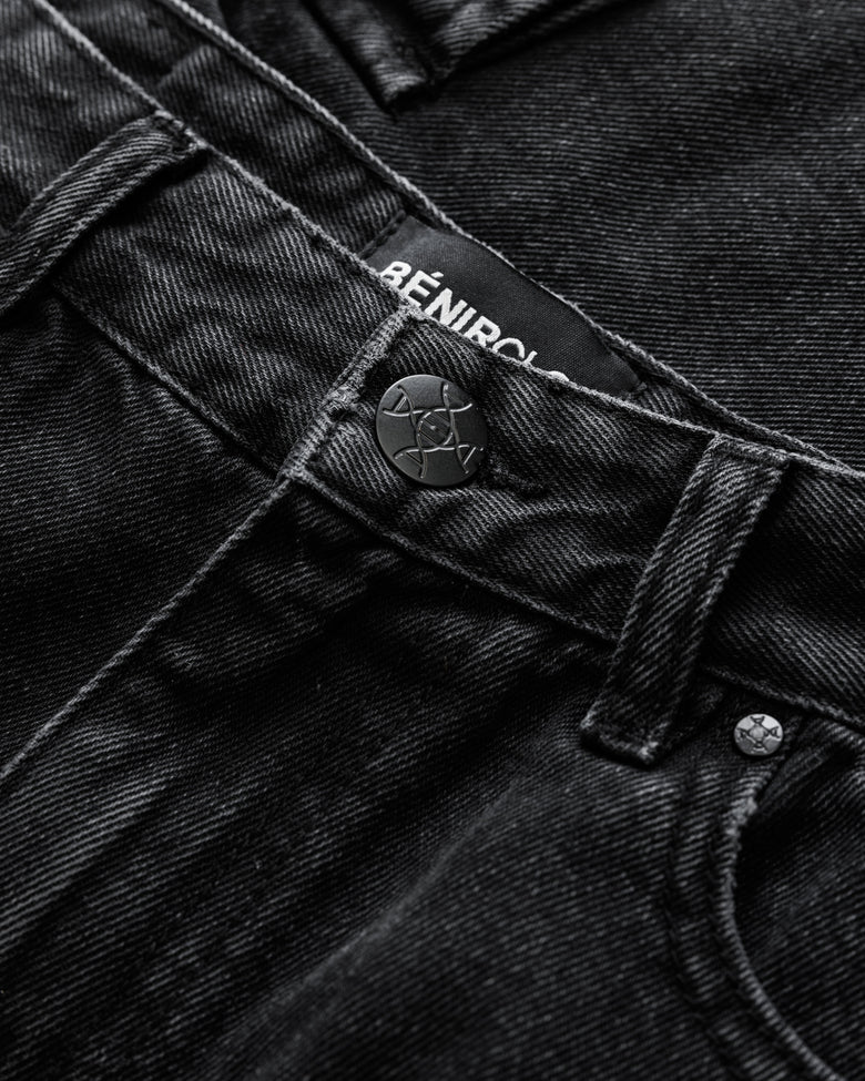 Relaxed Cargo Denim - Blackout