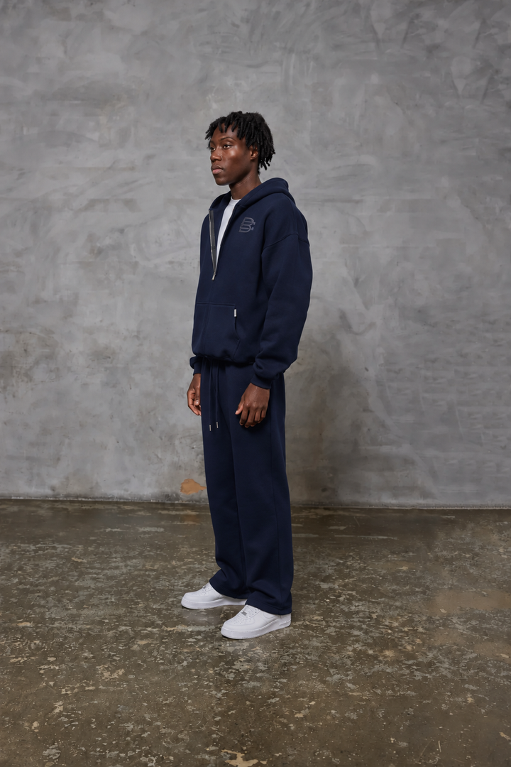 Bénir Club Basics Zip Hoodie - Navy