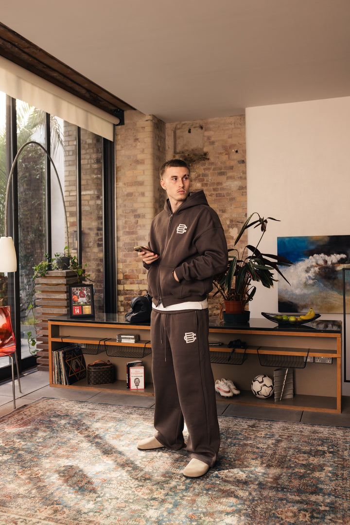 Bénir Club Basics Zip Hoodie - Mocha