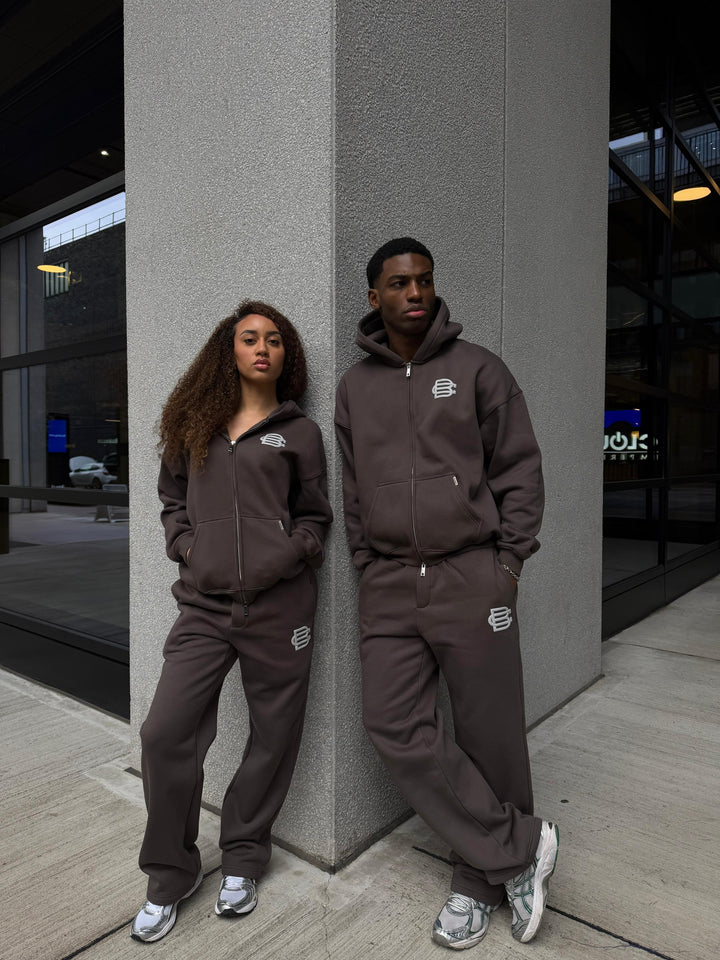 Bénir Club Basics Zip Hoodie - Mocha