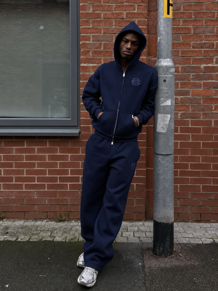Bénir Club Basics Zip Hoodie - Navy