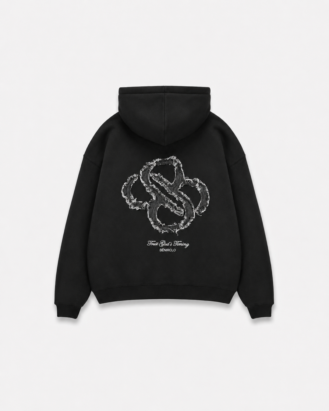 TGT Distressed Zip Hoodie - Black