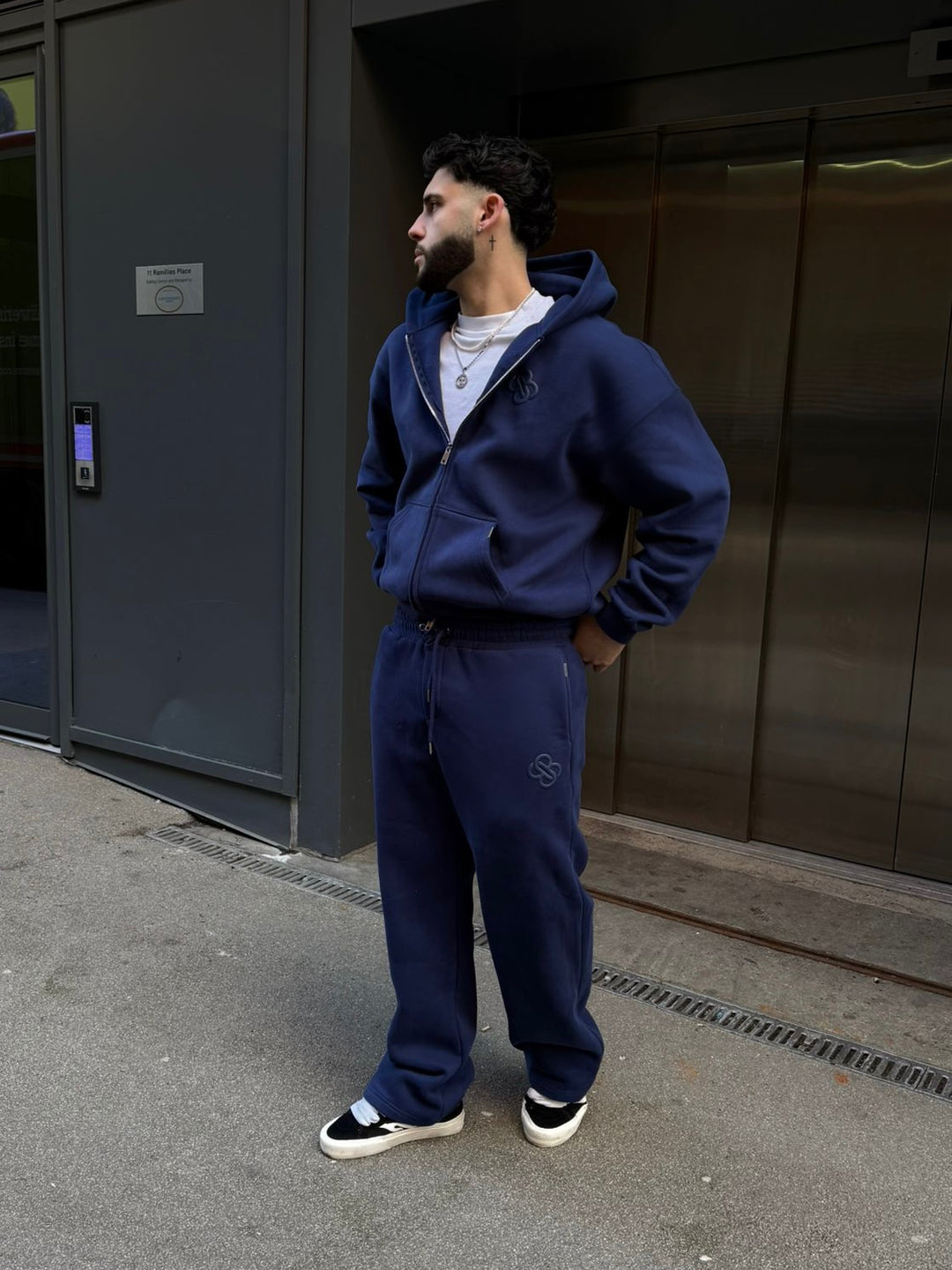 Bénir Club Basics Zip Hoodie - Navy