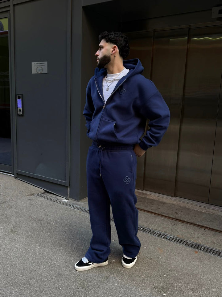 Bénir Club Basics Zip Hoodie - Navy