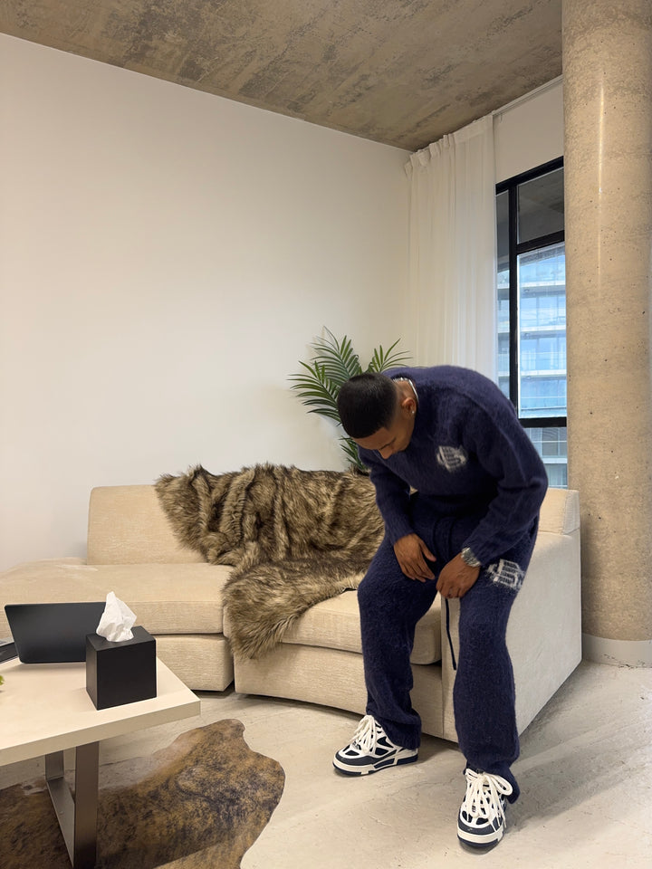 Mohair Knit BC Jogger - Navy