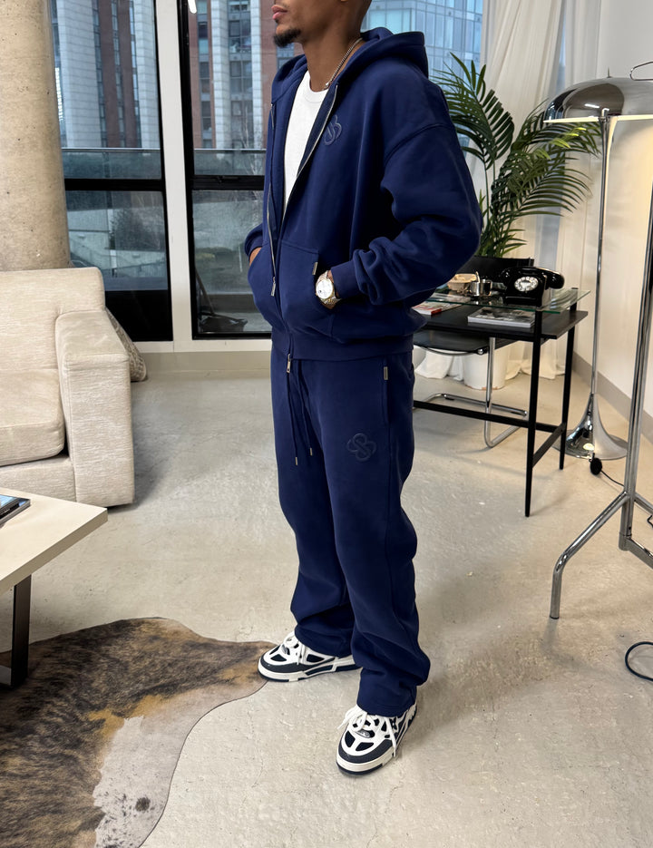 Bénir Club Basics Zip Hoodie - Navy