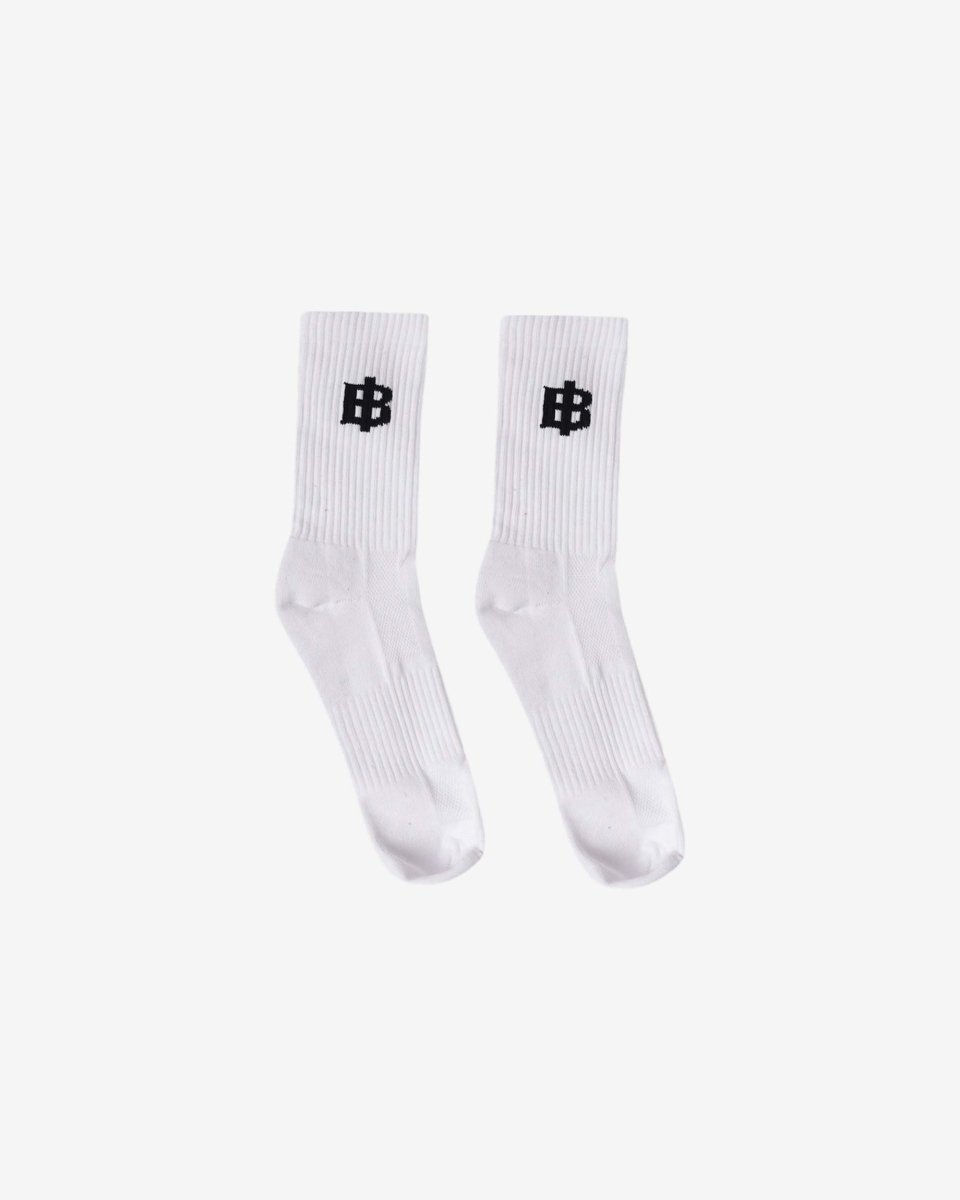 🎁 B Logo Socks - White (100% off)