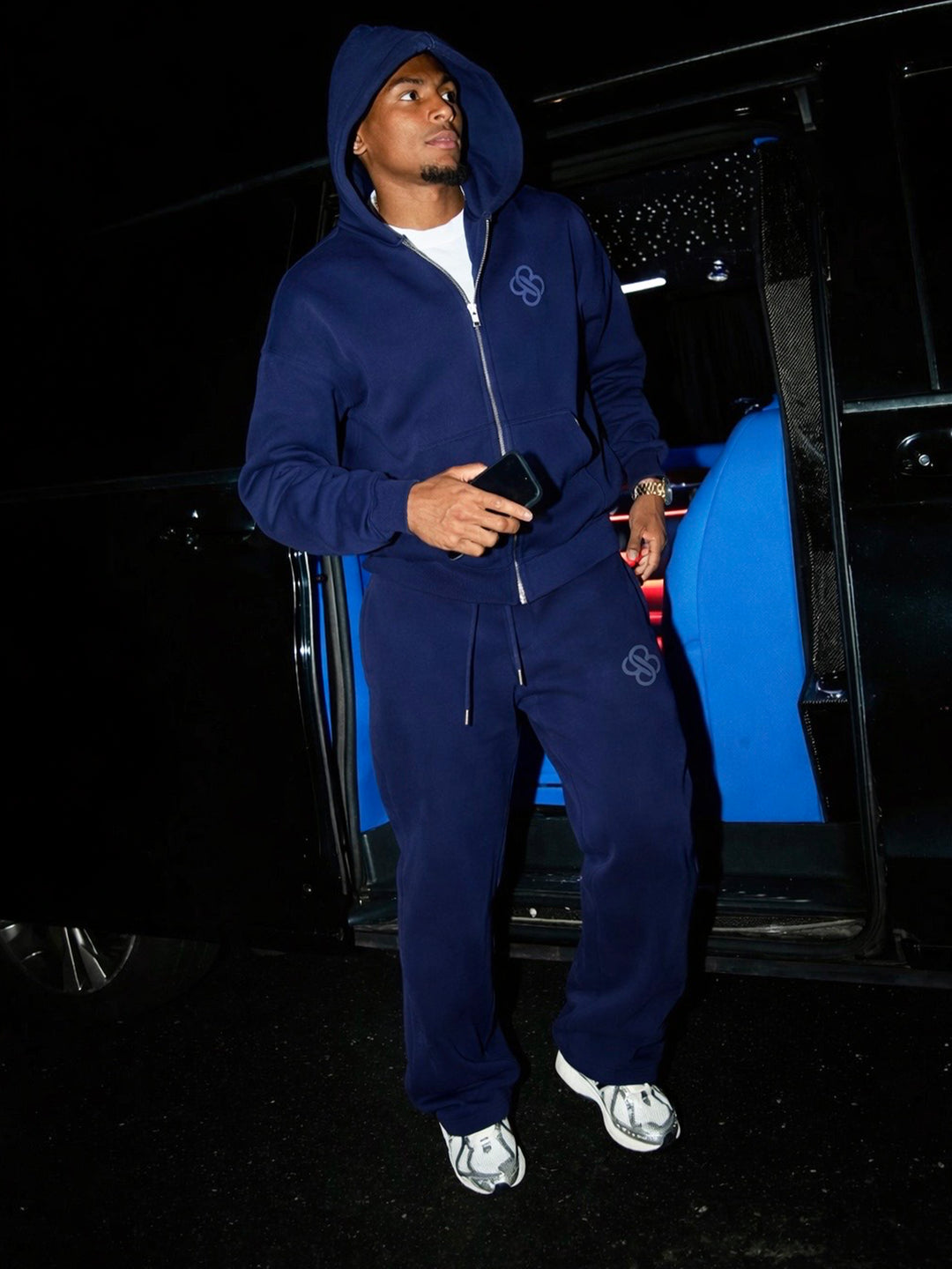 Bénir Club Basics Zip Hoodie - Navy