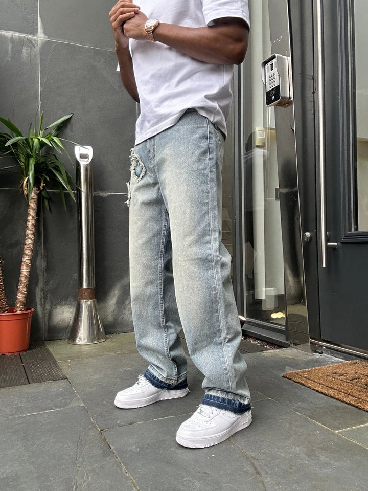 Star Relaxed Denim - Sand blue