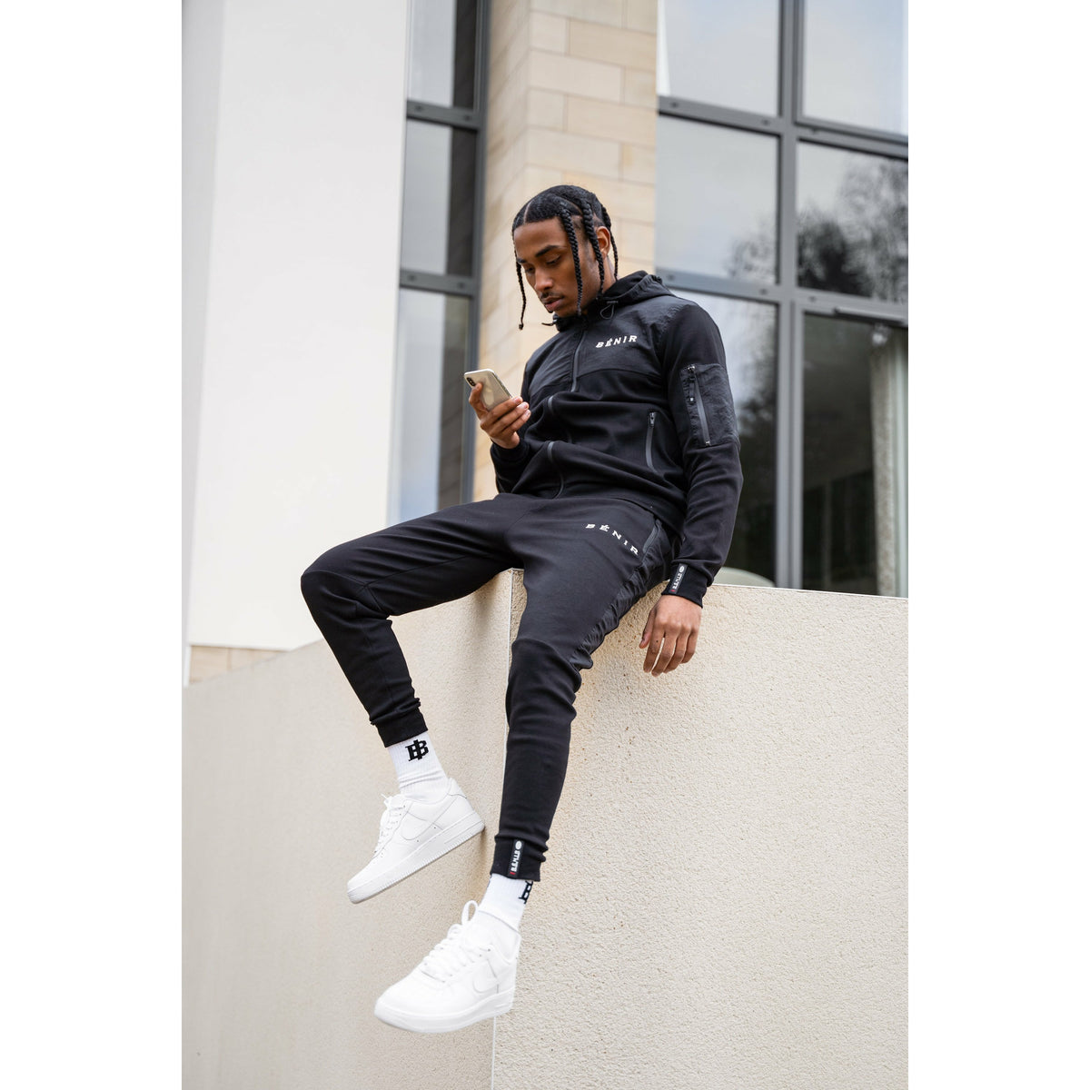 Tech Zip Hoodie - Black